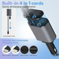 Retractable 4in1 Fast Car Charger with 1 year Return Warranty